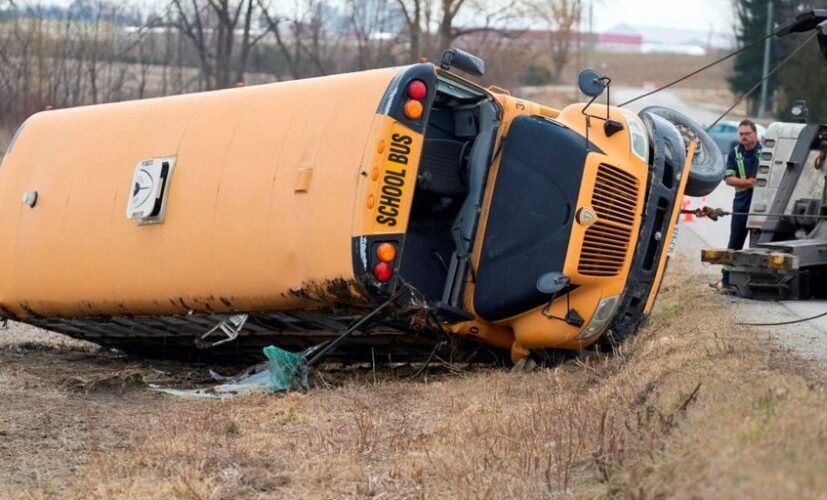 Five children injured in school bus rollover near Orillia