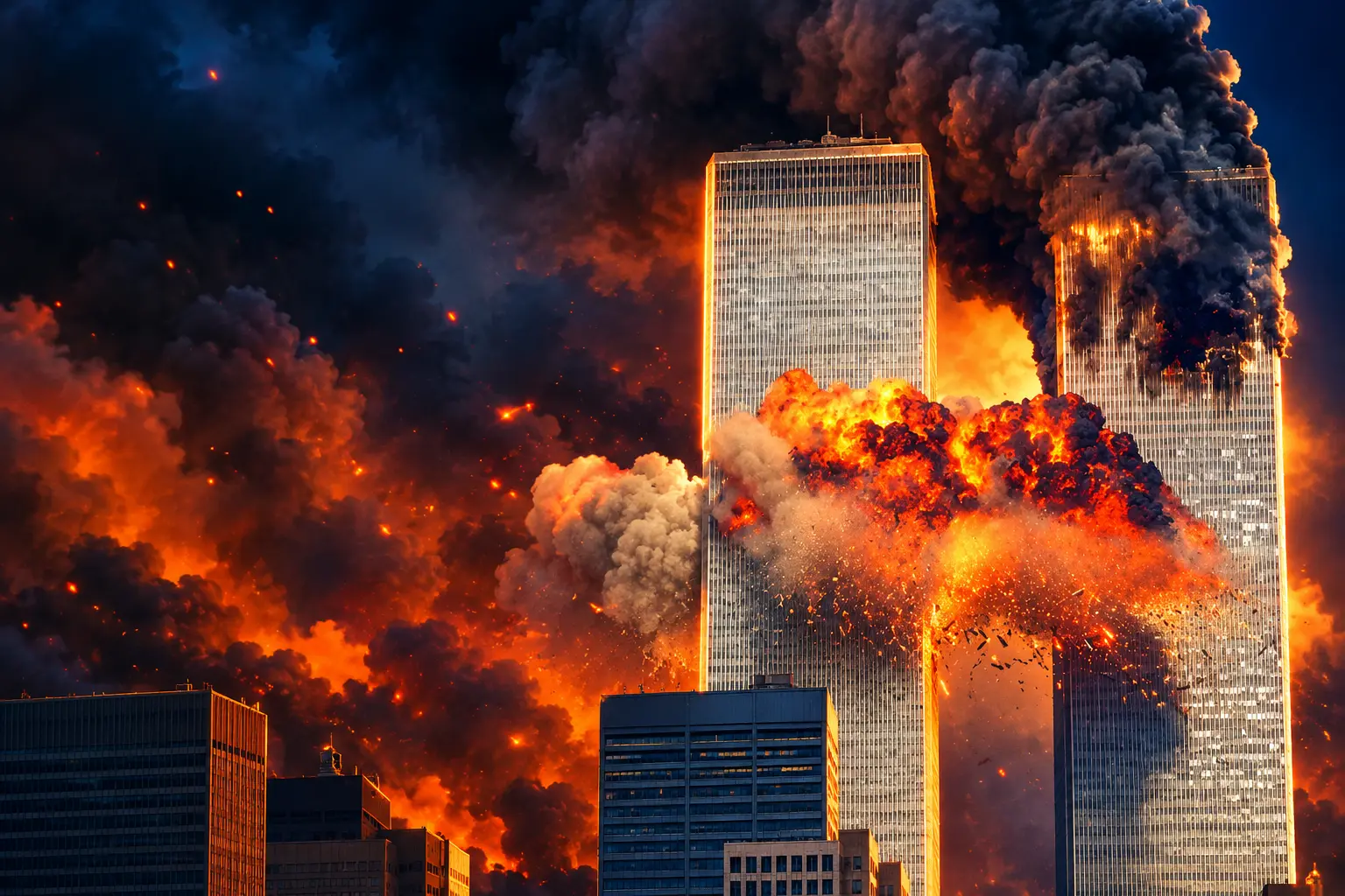 9/11 Remembered 25 Years Later crash footage fight